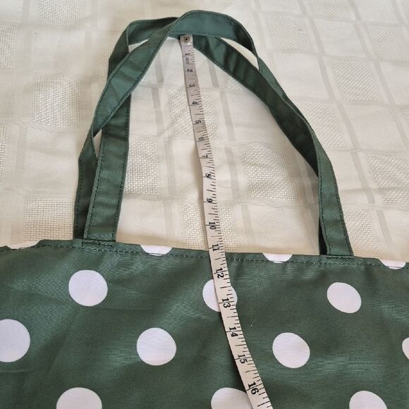 Kate Spade Dark Green and White Polka Dot Reusable Shopping  Tote - Picture 8 of 16